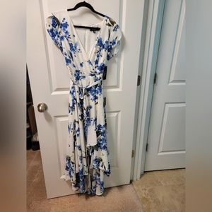 NWT French Countryside White Floral Print High-Low Dress